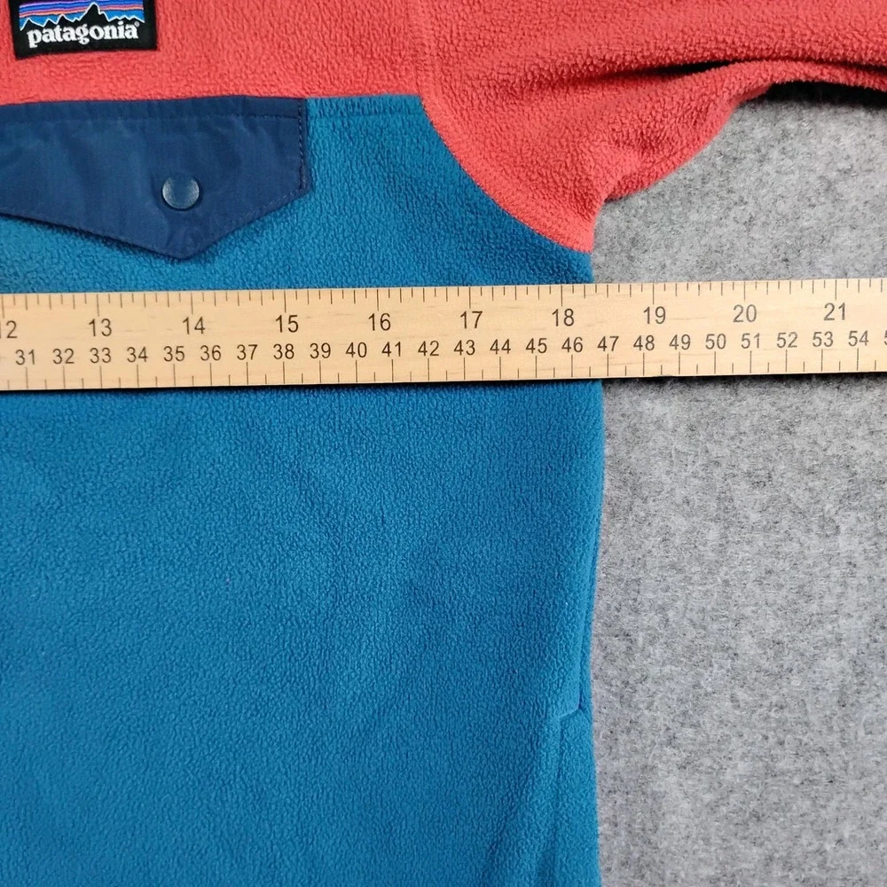 Patagonia Kids XL 14 Micro D Snap-T Full-Zip Fleece Hoody Coral Blue 65465 *Flaw